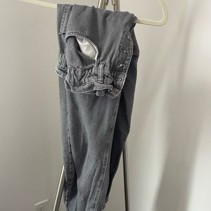 Grey paper bag jeans